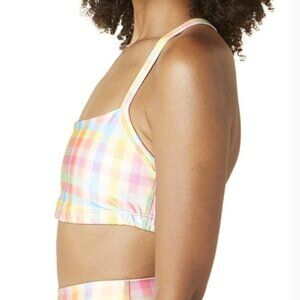 Beyond Yoga T-Back Luxe Bra – Pastel Gingham – NWT – Made in USA